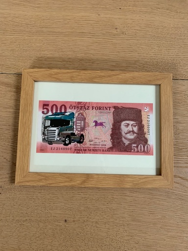 Scania Truck Siebdruck auf Ungarischen Geldschein Forint
